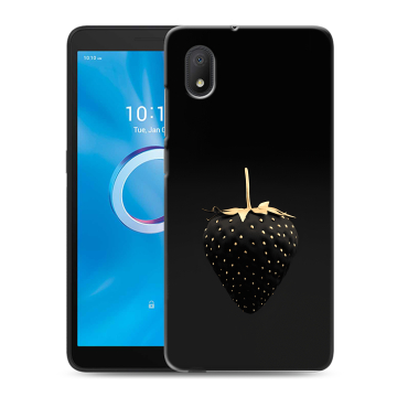 Силиконовый чехол на Alcatel 1B (2020) с принтом Черная клубника