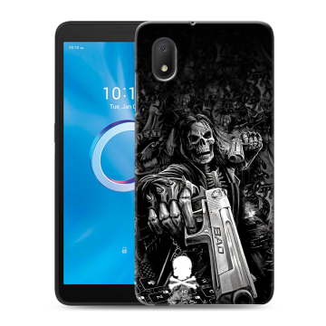Силиконовый чехол на Alcatel 1B (2020) с принтом Скелет