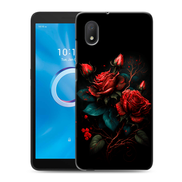 Силиконовый чехол на Alcatel 1B (2020) с принтом Розы красные