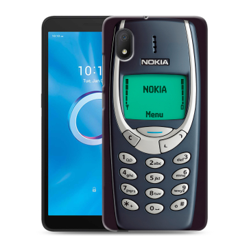 Силиконовый чехол на Alcatel 1B (2020) с принтом Старый телефон Силиконовый чехол на Alcatel 1B (2020) с принтом Старый телефон