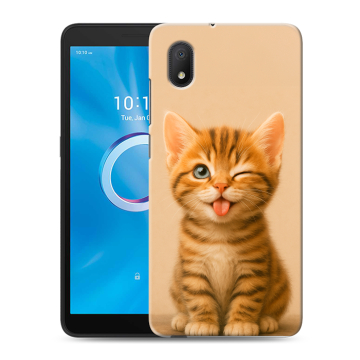 Силиконовый чехол на Alcatel 1B (2020) с принтом котенок