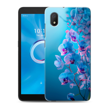 Силиконовый чехол на Alcatel 1B (2020) с принтом голубые орхидеи