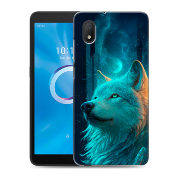 Силиконовый чехол на Alcatel 1B (2020) с принтом бабочки саккура Силиконовый чехол на Alcatel 1B (2020) с принтом бабочки саккура