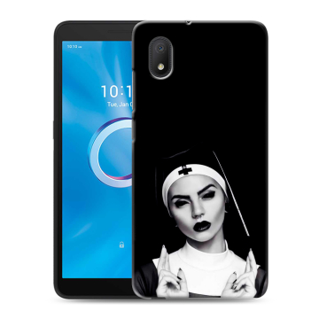 Силиконовый чехол на Alcatel 1B (2020) с принтом монашка
