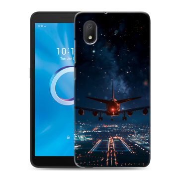 Силиконовый чехол на Alcatel 1B (2020) с принтом самолет