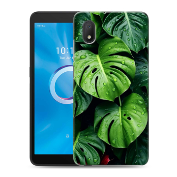 Силиконовый чехол на Alcatel 1B (2020) с принтом Листья