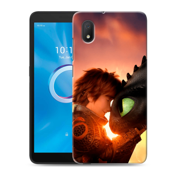 Силиконовый чехол на Alcatel 1B (2020) с принтом Как приручить дракона Силиконовый чехол на Alcatel 1B (2020) с принтом Как приручить дракона