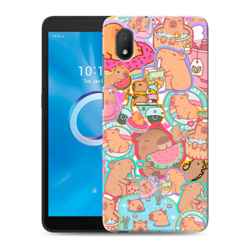 Силиконовый чехол на Alcatel 1B (2020) с принтом капибары