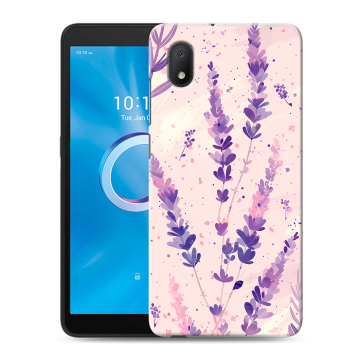 Силиконовый чехол на Alcatel 1B (2020) с принтом цветы лаванда