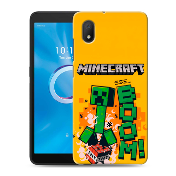 Силиконовый чехол на Alcatel 1B (2020) с принтом Майнкрафт Minecraft