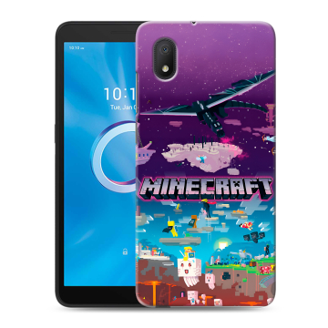Силиконовый чехол на Alcatel 1B (2020) с принтом Майнкрафт Minecraft