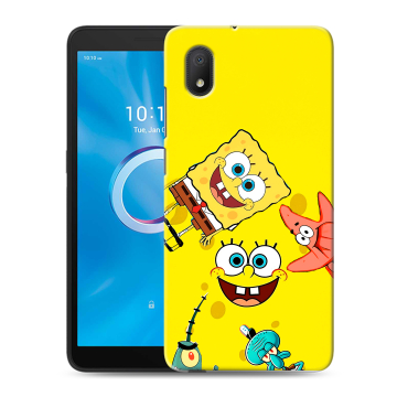 Силиконовый чехол на Alcatel 1B (2020) с принтом Спанч боб Спанчбоб Силиконовый чехол на Alcatel 1B (2020) с принтом Спанч боб Спанчбоб