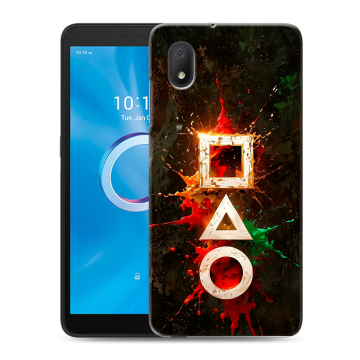 Силиконовый чехол на Alcatel 1B (2020) с принтом Squid Game Игра кальмара