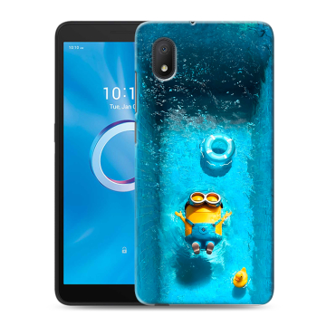 Силиконовый чехол на Alcatel 1B (2020) с принтом Миньоны Силиконовый чехол на Alcatel 1B (2020) с принтом Миньоны