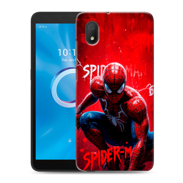 Силиконовый чехол на Alcatel 1B (2020) с принтом Spiderman Человек паук Силиконовый чехол на Alcatel 1B (2020) с принтом Spiderman Человек паук