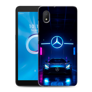 Силиконовый чехол на Alcatel 1B (2020) с принтом Mercedes Мерседес