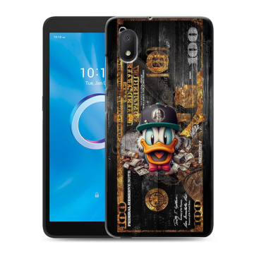 Силиконовый чехол на Alcatel 1B (2020) с принтом Дональд Дак Доллар
