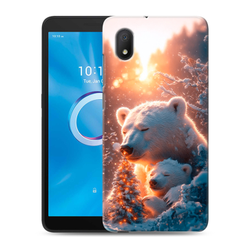 Силиконовый чехол на Alcatel 1B (2020) с принтом Новый год