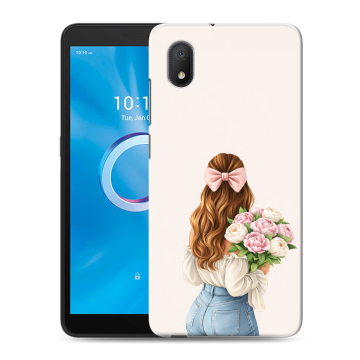 Силиконовый чехол на Alcatel 1B (2020) с принтом женский