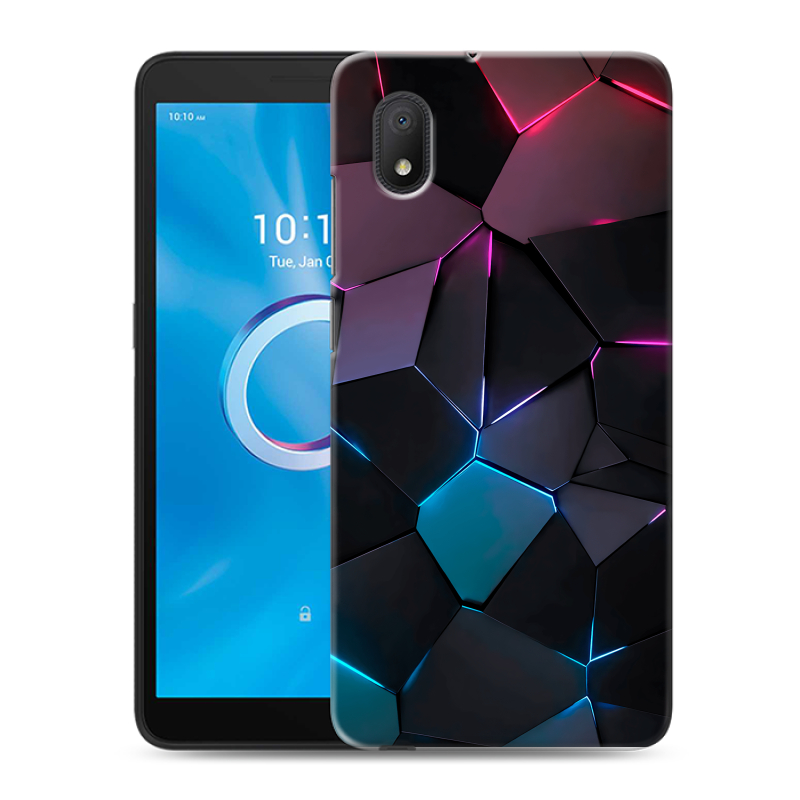 Силиконовый чехол на Alcatel 1B (2020) с принтом Геометрия неона Силиконовый чехол на Alcatel 1B (2020) с принтом Геометрия неона