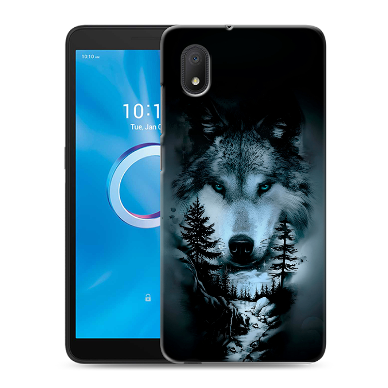 Силиконовый чехол на Alcatel 1B (2020) с принтом Лесной волк Силиконовый чехол на Alcatel 1B (2020) с принтом Лесной волк