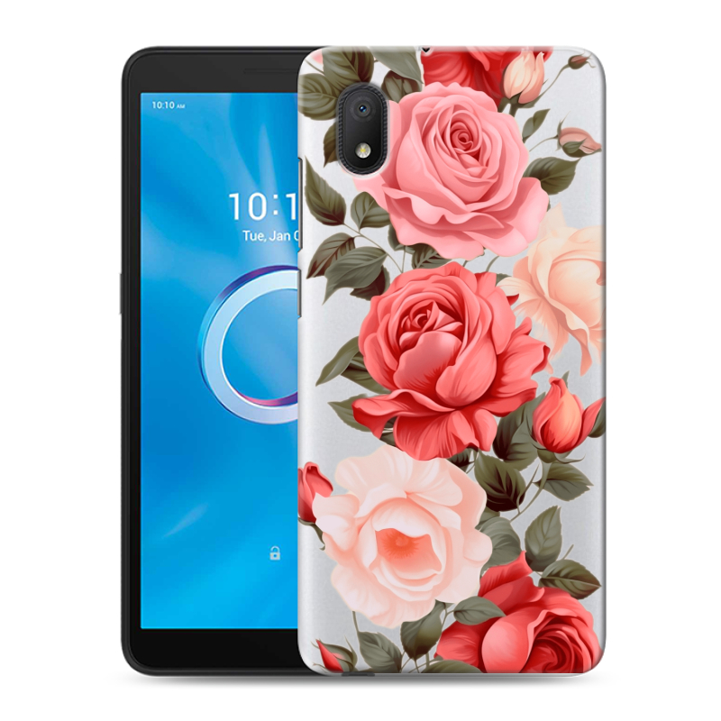 Силиконовый чехол на Alcatel 1B (2020) с принтом Розы Силиконовый чехол на Alcatel 1B (2020) с принтом Розы