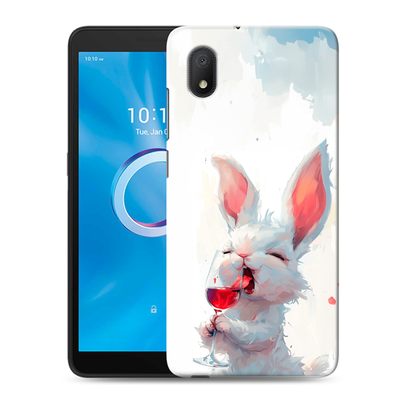 Силиконовый чехол на Alcatel 1B (2020) с принтом кролик зайчик Силиконовый чехол на Alcatel 1B (2020) с принтом кролик зайчик