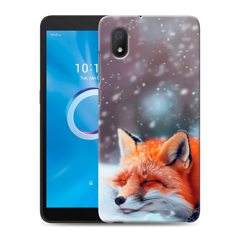 Силиконовый чехол на Alcatel 1B (2020) с принтом лиса Силиконовый чехол на Alcatel 1B (2020) с принтом лиса