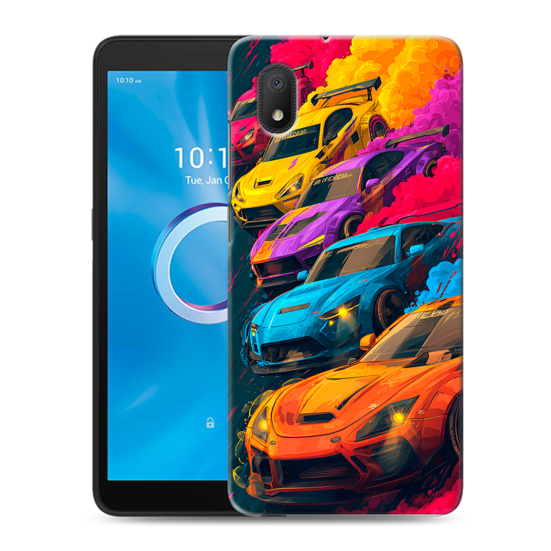 Силиконовый чехол на Alcatel 1B (2020) с принтом Тачки Силиконовый чехол на Alcatel 1B (2020) с принтом Тачки