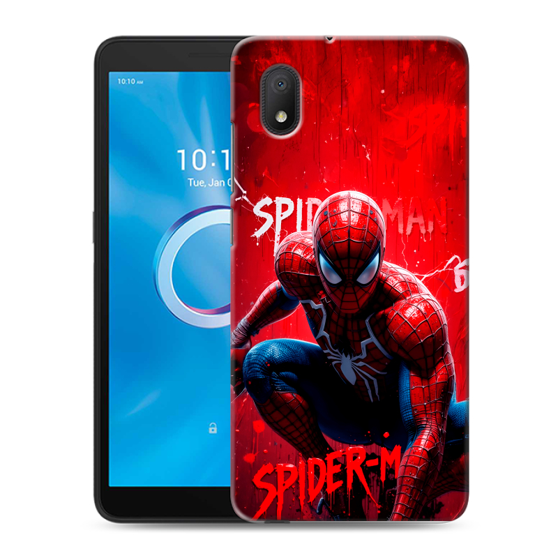 Силиконовый чехол на Alcatel 1B (2020) с принтом Spiderman Человек паук Силиконовый чехол на Alcatel 1B (2020) с принтом Spiderman Человек паук
