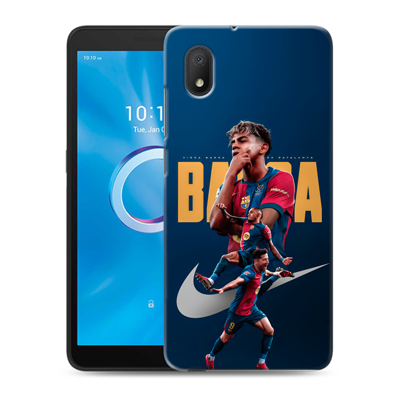 Силиконовый чехол на Alcatel 1B (2020) с принтом Барселона Barca Yamal Силиконовый чехол на Alcatel 1B (2020) с принтом Барселона Barca Yamal