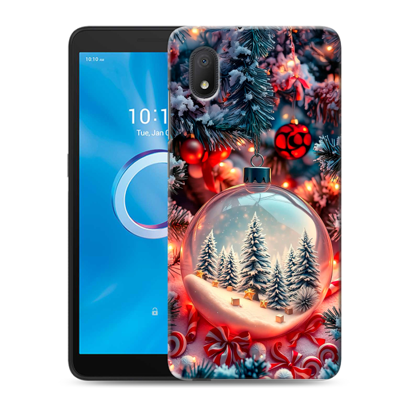 Силиконовый чехол на Alcatel 1B (2020) с принтом Новый год Силиконовый чехол на Alcatel 1B (2020) с принтом Новый год