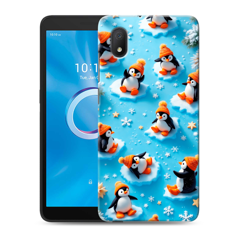 Силиконовый чехол на Alcatel 1B (2020) с принтом Новый год Силиконовый чехол на Alcatel 1B (2020) с принтом Новый год