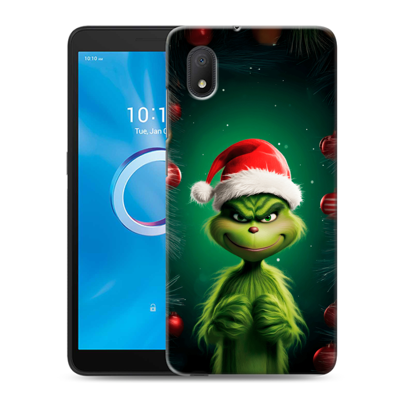 Силиконовый чехол на Alcatel 1B (2020) с принтом Гринч Новый год Рождество Силиконовый чехол на Alcatel 1B (2020) с принтом Гринч Новый год Рождество
