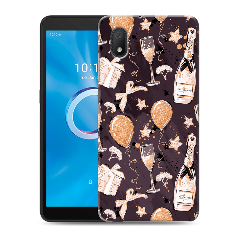 Силиконовый чехол на Alcatel 1B (2020) с принтом Новый год Силиконовый чехол на Alcatel 1B (2020) с принтом Новый год