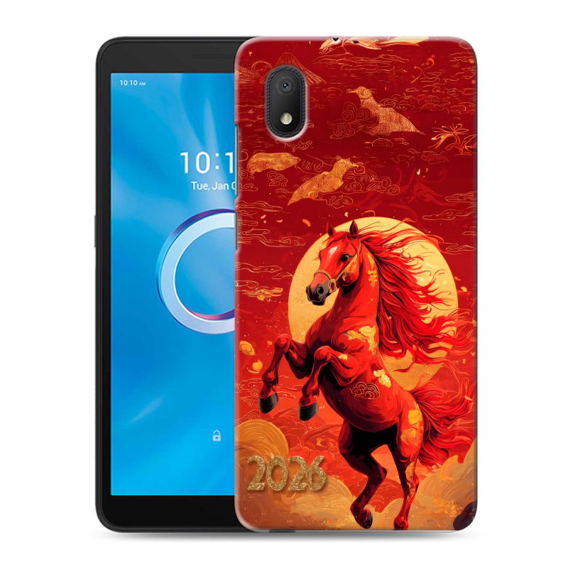Силиконовый чехол на Alcatel 1B (2020) с принтом Новый год Силиконовый чехол на Alcatel 1B (2020) с принтом Новый год