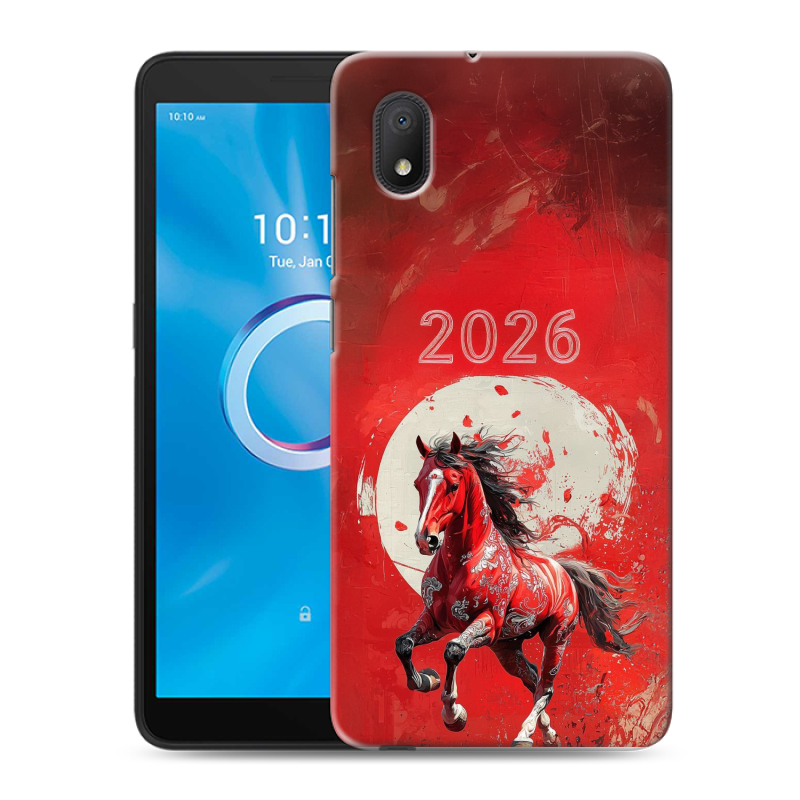 Силиконовый чехол на Alcatel 1B (2020) с принтом Новый год Силиконовый чехол на Alcatel 1B (2020) с принтом Новый год
