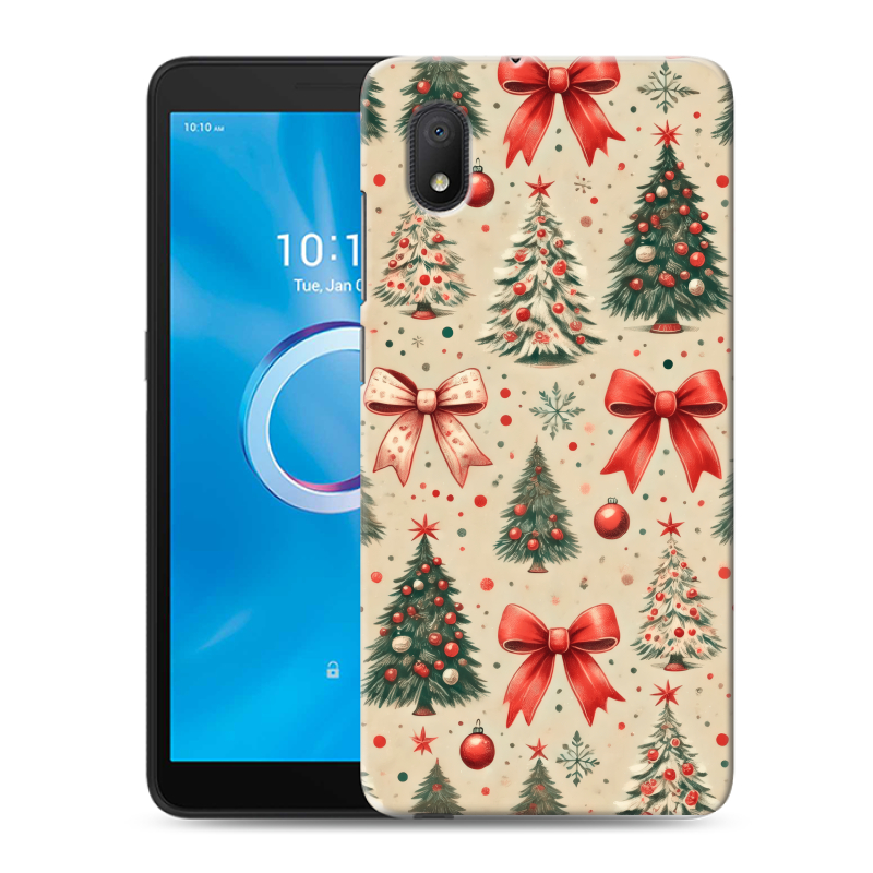 Силиконовый чехол на Alcatel 1B (2020) с принтом Новый год Силиконовый чехол на Alcatel 1B (2020) с принтом Новый год