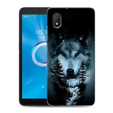 Силиконовый чехол на Alcatel 1A (2020) с принтом Лесной волк
