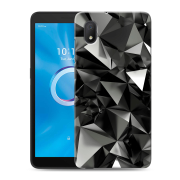 Силиконовый чехол на Alcatel 1A (2020) с принтом Черные кристаллы