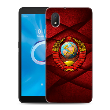 Силиконовый чехол на Alcatel 1A (2020) с принтом Герб СССР
