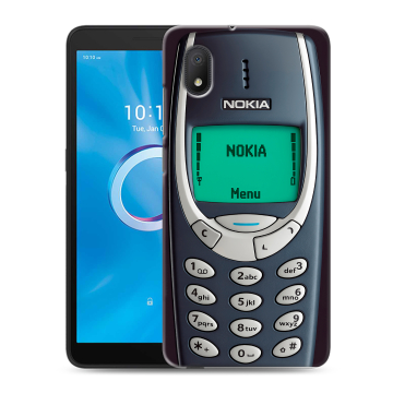 Силиконовый чехол на Alcatel 1A (2020) с принтом Старый телефон Силиконовый чехол на Alcatel 1A (2020) с принтом Старый телефон