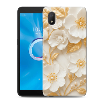 Силиконовый чехол на Alcatel 1A (2020) с принтом Цветы