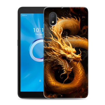 Силиконовый чехол на Alcatel 1A (2020) с принтом Золотой дракон Силиконовый чехол на Alcatel 1A (2020) с принтом Золотой дракон