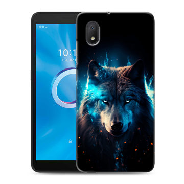 Силиконовый чехол на Alcatel 1A (2020) с принтом Волк ночной Силиконовый чехол на Alcatel 1A (2020) с принтом Волк ночной