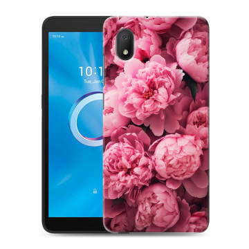 Силиконовый чехол на Alcatel 1A (2020) с принтом цветы пионы