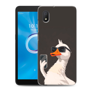 Силиконовый чехол на Alcatel 1A (2020) с принтом утка в очках
