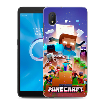 Силиконовый чехол на Alcatel 1A (2020) с принтом Майнкрафт Minecraft Силиконовый чехол на Alcatel 1A (2020) с принтом Майнкрафт Minecraft