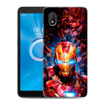 Силиконовый чехол на Alcatel 1A (2020) с принтом Железный человек Ironman