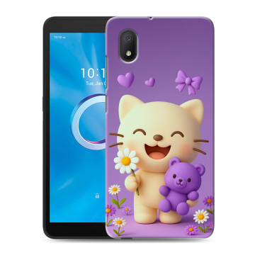 Силиконовый чехол на Alcatel 1A (2020) с принтом для девочек